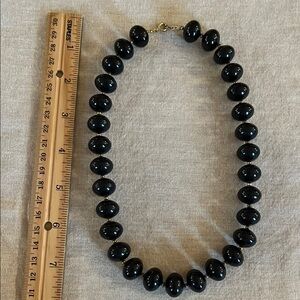 Mid-Century Vintage Black Beaded Necklace